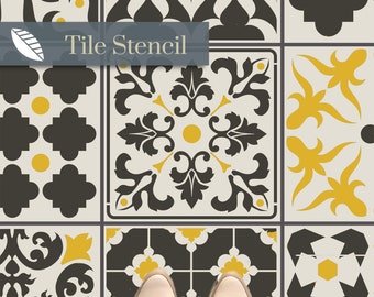 Patchwork Tile Stencil: Reusable Victorian Floor Stencil
