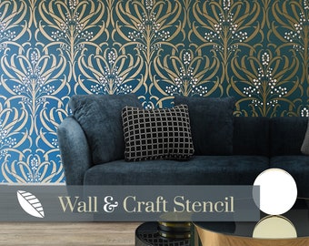 CALLUM Arts & crafts stencil by Stencil Up, this wall stencil for painting is based on a wallpaper pattern by Voysey 219