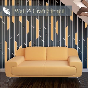 BROKEN LINES geometric stencil. Our wall stencils for painting are perfect for creating feature walls. An easy-to-use geometric pattern.
