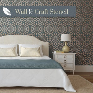 ARABESQUE CIRCLES repeating pattern Moroccan wall stencil. Large format Moroccan design for painting feature walls. Home Decor Stencil.