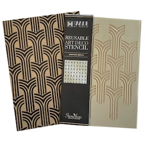 UNITED furniture stencil for painting. Reusable painting stencil to create a geometric design in an art deco pattern. MBM15