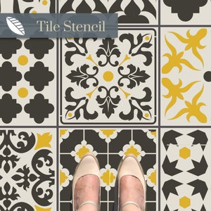 Patchwork Tile Stencil: Reusable Victorian Floor Stencil