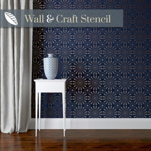 MOORISH STAR wall stencil, repeating pattern for painting on walls. Simple painted wall and craft stencil. Create a beautiful wall covering.