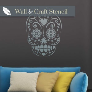 Candy Skull Stencil: Large Sugar Skull Design, Wall & Craft