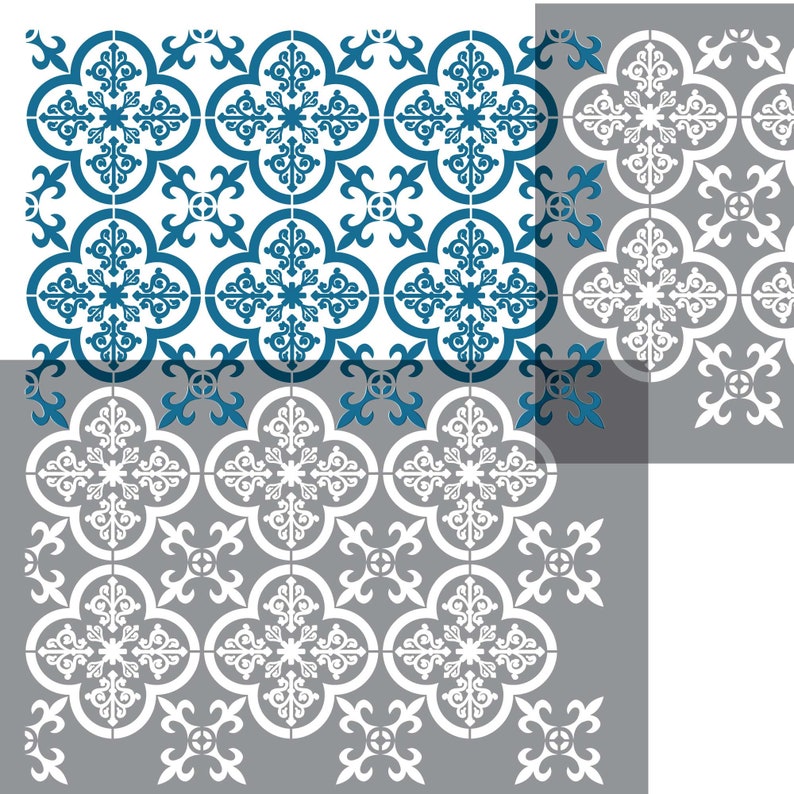 floors and crafts MURCIA LARGE TILE stencil A Moroccan stencil design to transform your walls decorating stencil to create painted tiles