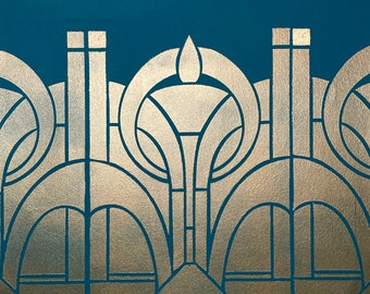 Art Deco Furniture Stencil: Reusable Lucerna Pattern, Craft Painting (A3)