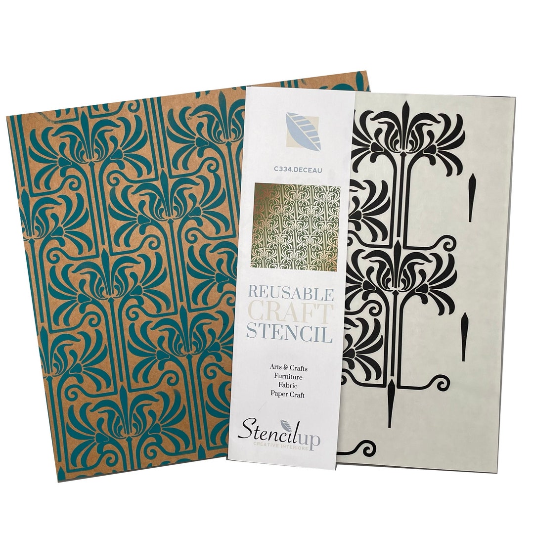 Deceau Craft Stencil Repeating Design Craft Stencil Peel and Stick