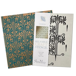 Deceau Craft Stencil - repeating design craft stencil - Peel and stick stencil - Art Nouveau pattern for furniture painting C334