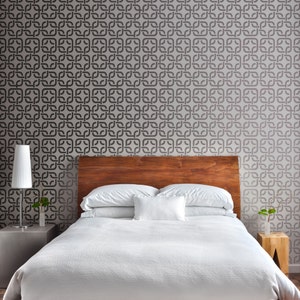 Rounded Square Lattice Stencil: Reusable Moroccan Wall Decor