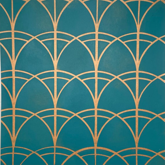 Art Deco Parkway Stencil: Reusable Furniture Painting Stencil (C293)
