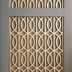 ART-DECO-GITTER Holz Inlay nur Platte für Möbel. Selbstklebende Platte. Holzschablone W108