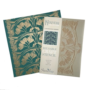 Art Nouveau Floral Border Stencil: Reusable Craft & Furniture Painting