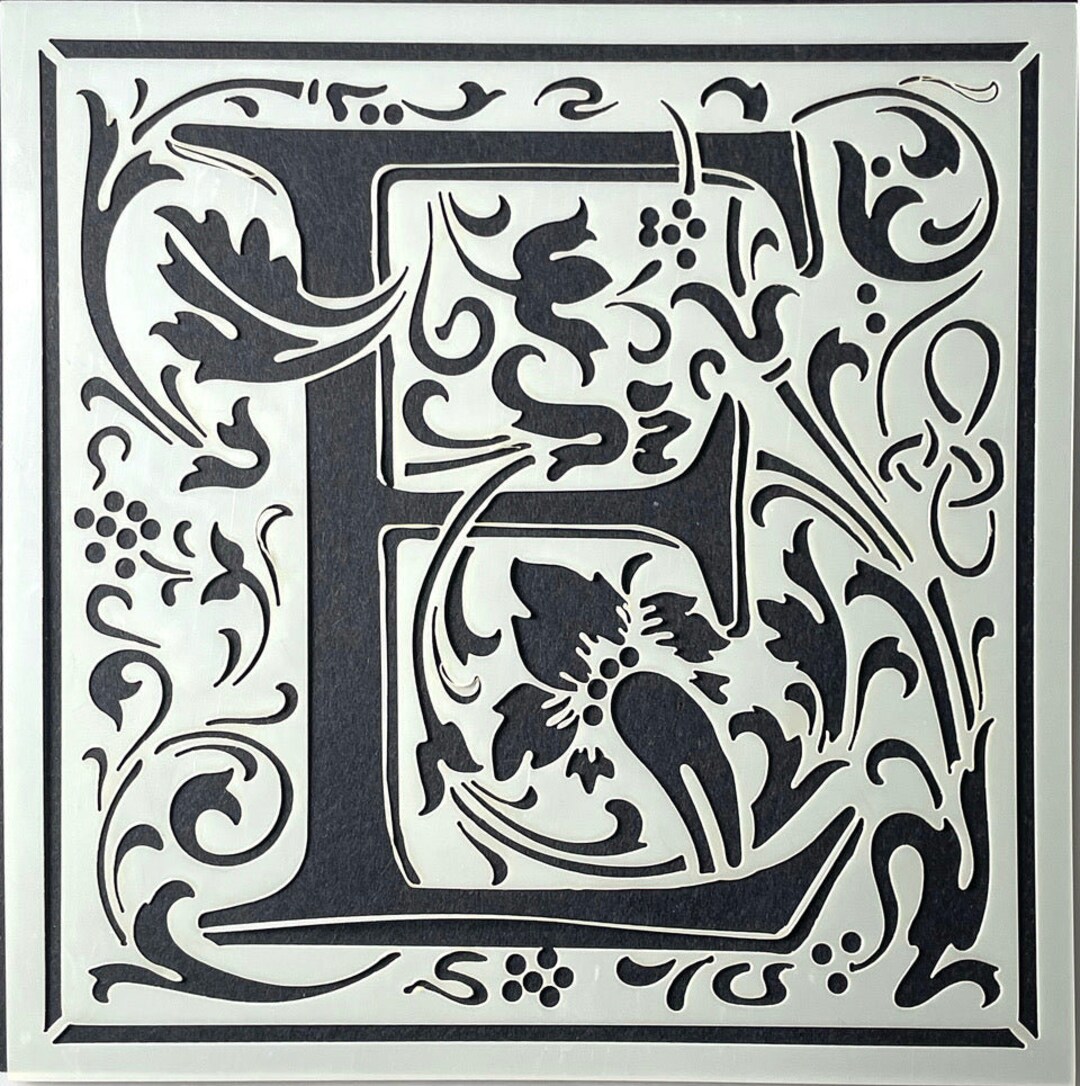 William Morris Inspired Cloister Letters - Letter E - Etsy