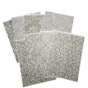 Collezione di carte di riso William Morris. 8 disegni individuali su carta di riso di alta qualità da 35 gsm per progetti di decoupage e tecniche miste WMRICE04