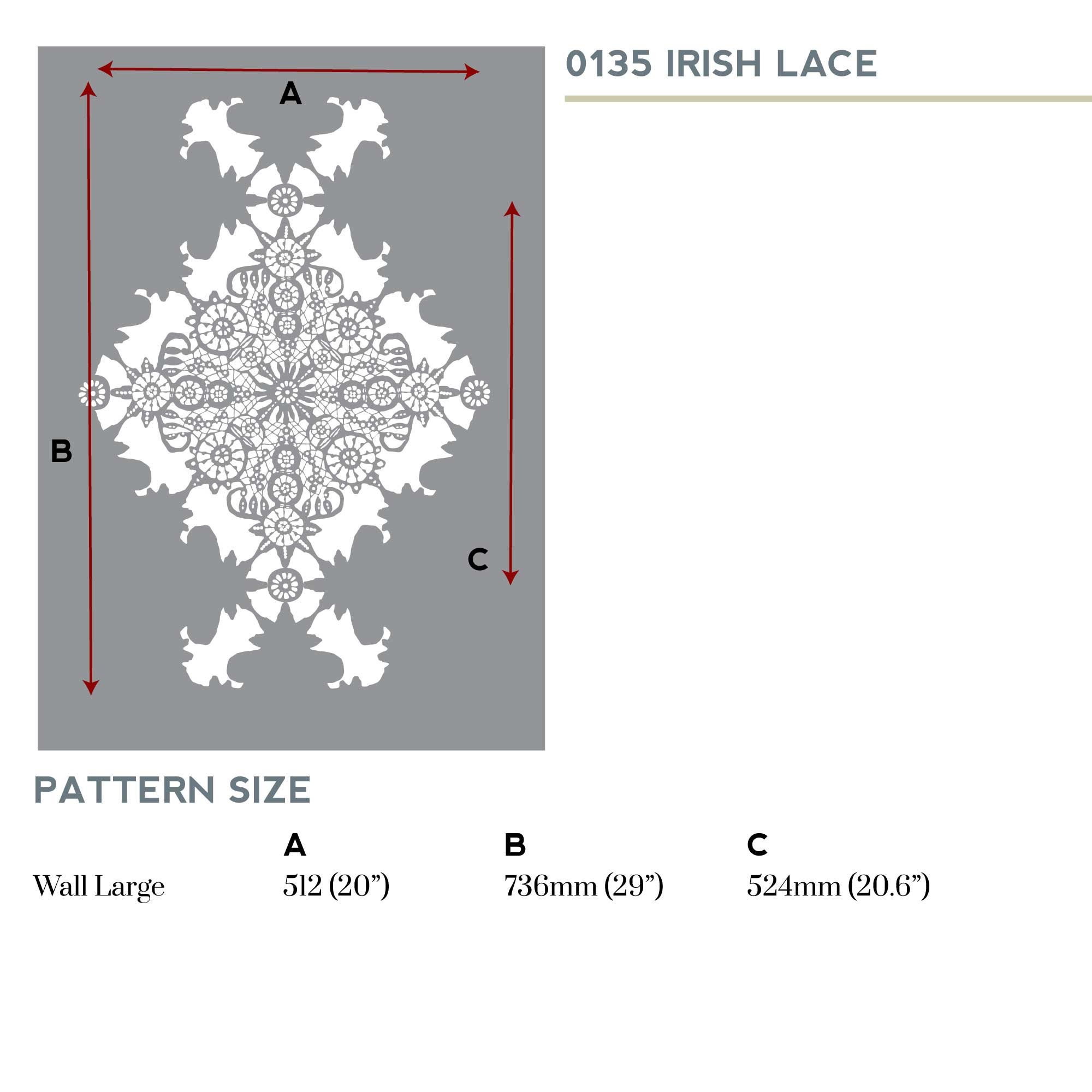 IRISH LACE STENCIL. Traditional Design of Stencil for | Etsy