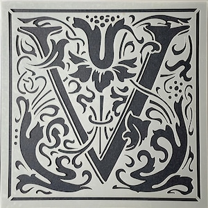 William Morris inspired Cloister Letters - Letter V