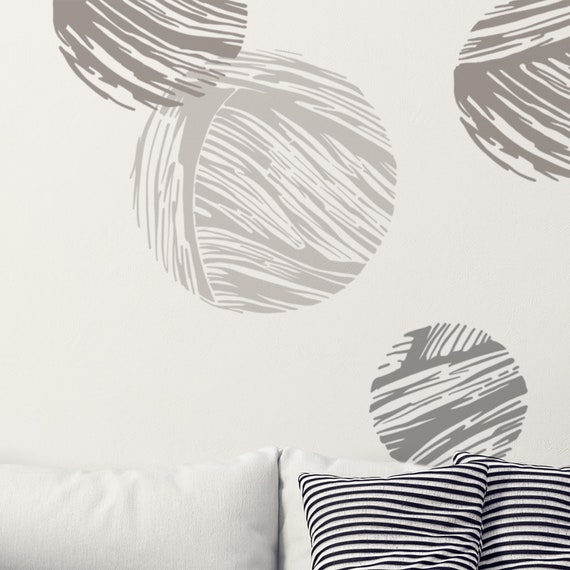 SKETCHED CIRCLE Stencils for Decorating Walls. Stunning Geometric