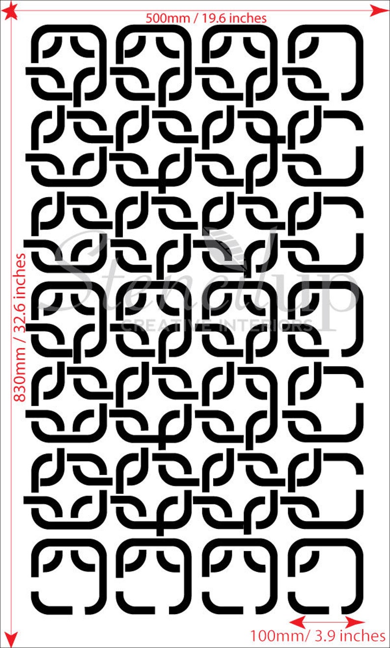 ROUNDED SQUARE Lattice All over Wallpaper Stencil / Reusable Stencil / DIY / Home Decor / Interiors / Feature Wall / Wallpaper alternative image 4