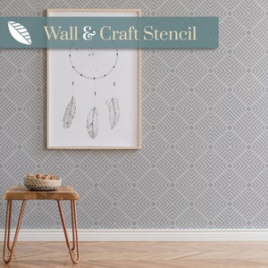 SHRINKING DIAMOND geometric stencil pattern for painting.Resusable stencil to create geometric wallpaper. Chevron stencil pattern.
