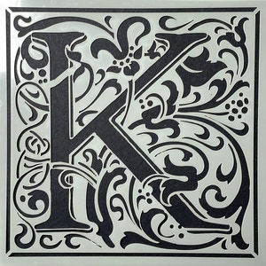 William Morris inspired Cloister Letters - Letter K