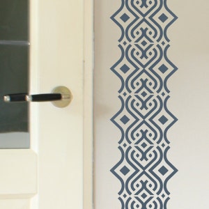 SAFI Border Wallpaper Stencil / Reusable Stencils • DIY •Home Decor • Interiors • Feature Wall • Wallpaper alternative