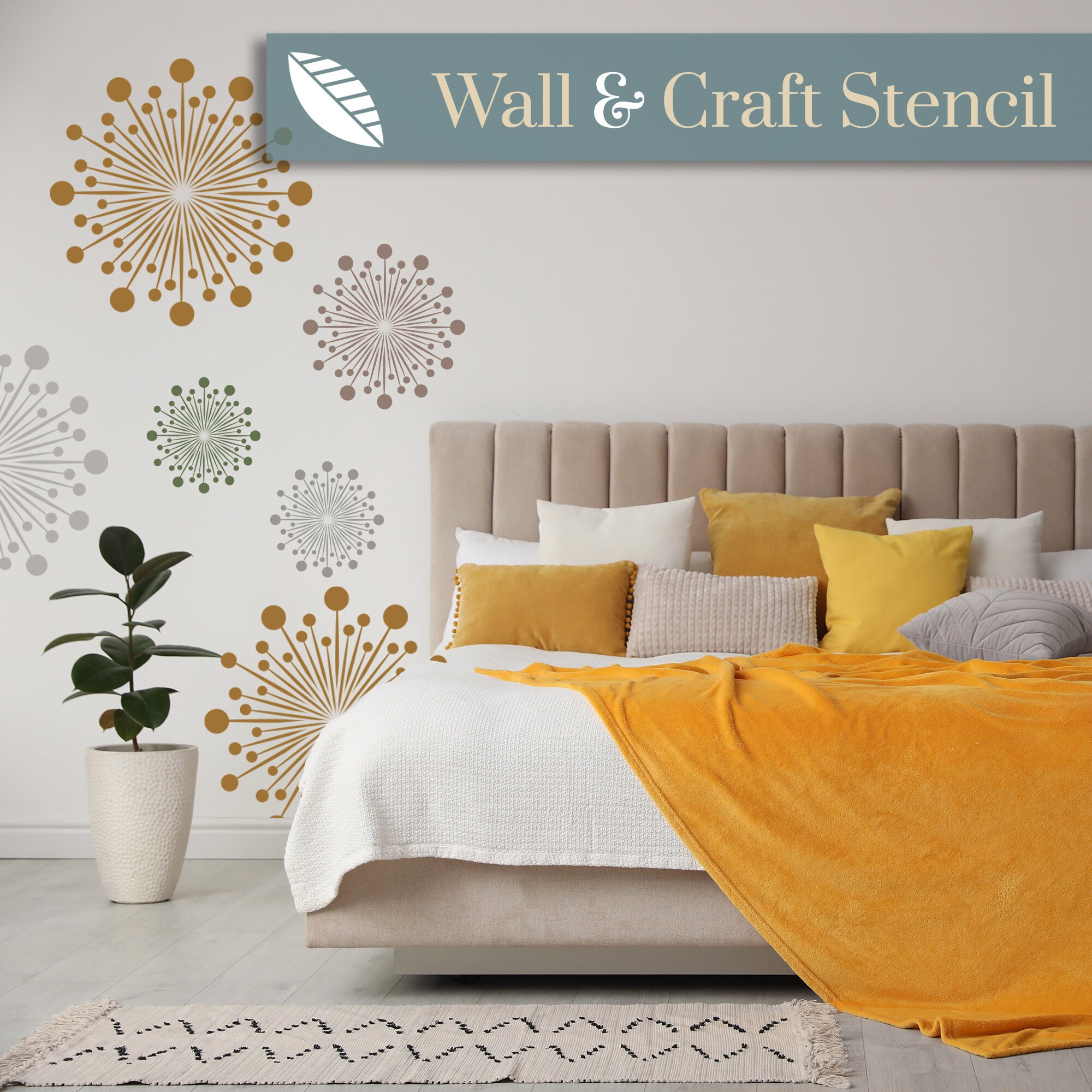 TARAX Dandelion Flower Stencil floral wall stencils create wallpaper with our stencils for walls Dandelion stencil for painting 201
