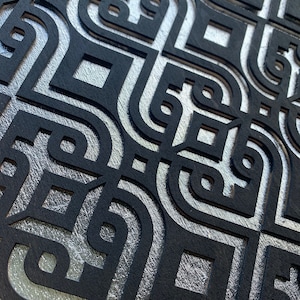 Safi Wooden Inlay Panel: Moroccan Furniture Stencil, Self Adhesive
