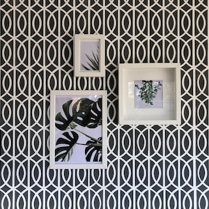 Art Deco Lattice Wall Stencil: Repeating Pattern for Painting