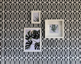 ART DECO LATTICE wall stencil, repeating pattern for painting on walls. Easy painted wall stencil. Create a beautiful wall covering.