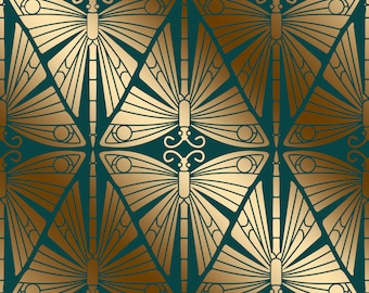 Art Nouveau Butterfly Stencil: Repeating Pattern Furniture Painting C274