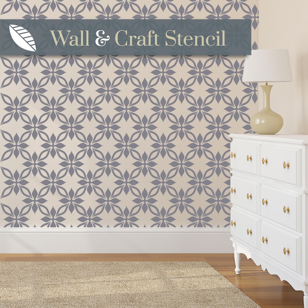 AMELIA FLORAL TRELLIS Wall Stencil. Large Stencil for Painting Onto