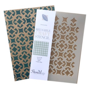 ZAGORA CRAFT SCHABLONE für die Malerei. Kunststoff-Schablone für Gittermuster. Möbelmalerei und Stoffmalerei. Wiederkehrendes marokkanisches Muster