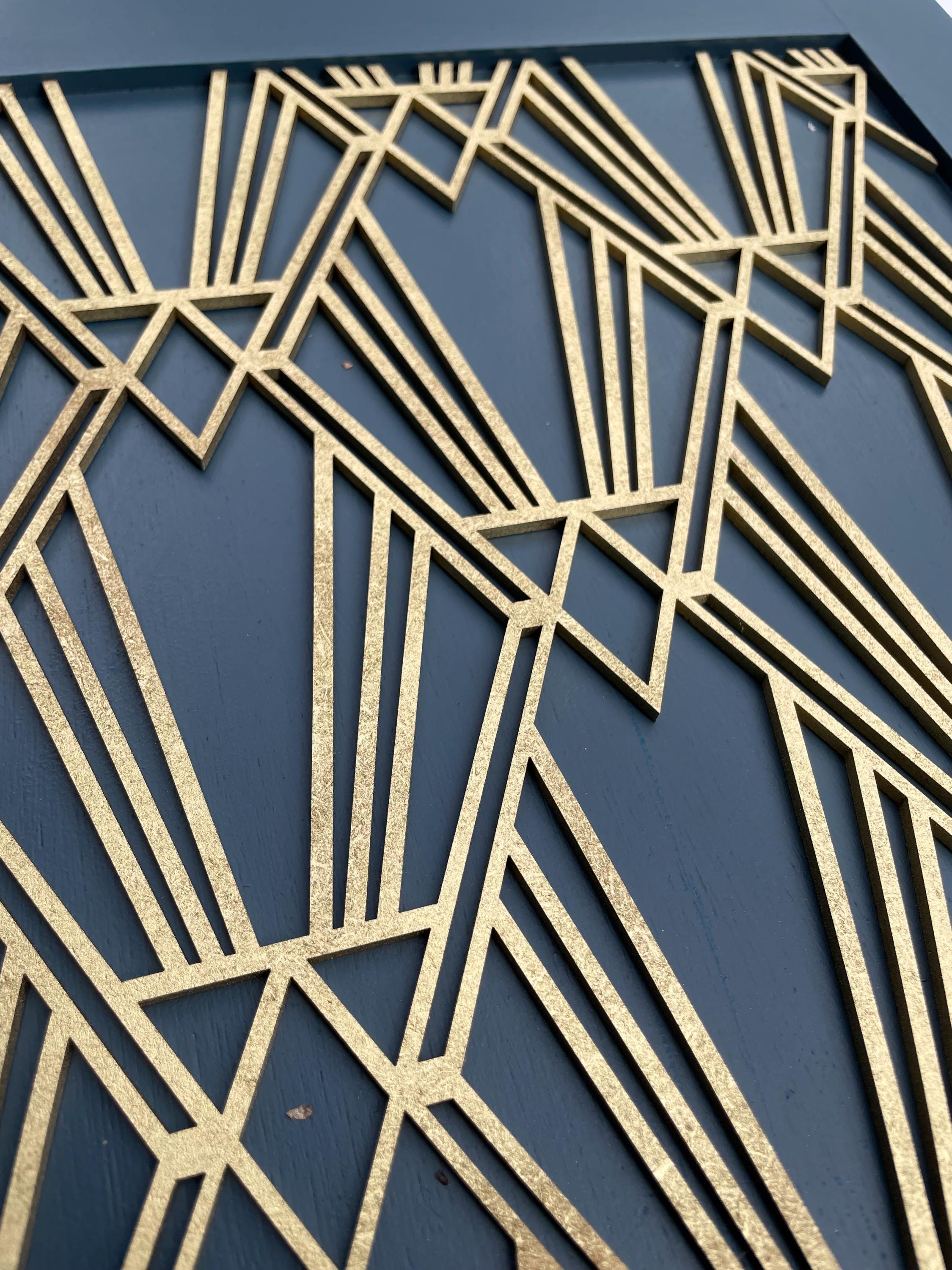 Inlay Panel Examples Art Deco Wooden Inlay Panel: Metropolis Self Adhesive Onlay - Etsy