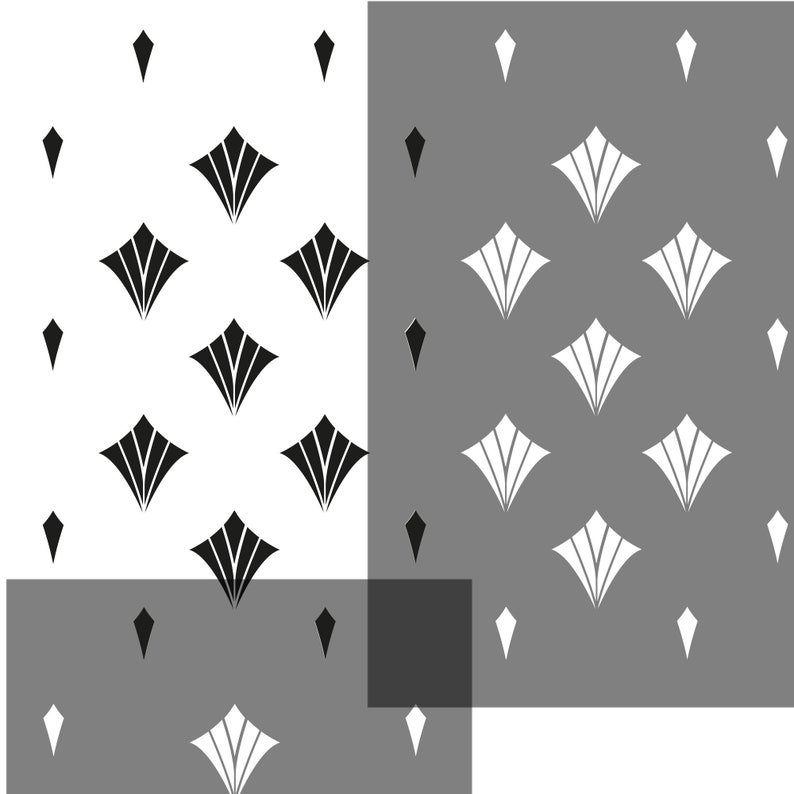 DECO SHELLS an Art Deco Wallpaper Style Stencil Our Stencils Etsy