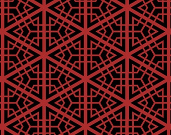 Plantilla KUMIKO: Diseño Art Déco de Enrejado Oriental, Mylar Reutilizable (A4)