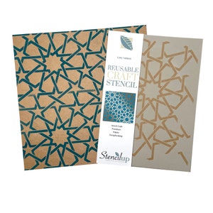STENCIL MAROCCHINO TARSUS, stencil artigianale con motivo ripetuto. - Stencil stacca e attacca - Motivo a traliccio marocchino per la pittura di mobili C252