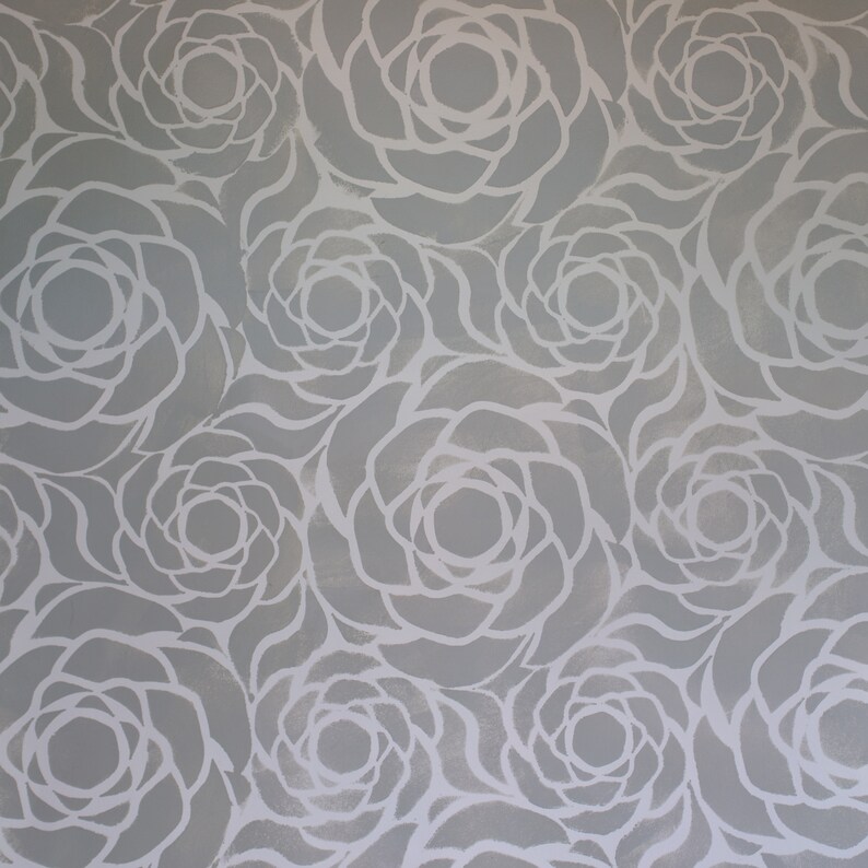 ENGLISH ROSE All Over Wallpaper Stencil / Adhesive Stencil Etsy