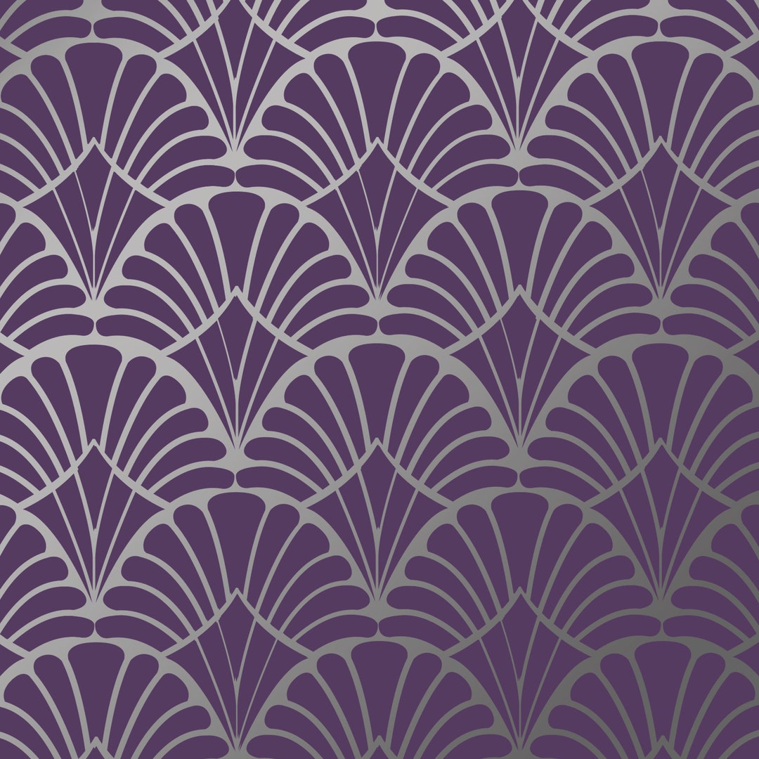 Shell Repeat Pattern Artist Art Deco Shell Stencil: Repeating Pattern for Crafts & Furniture - Etsy