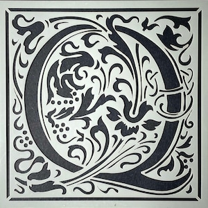 William Morris inspired Cloister Letters - Letter Q