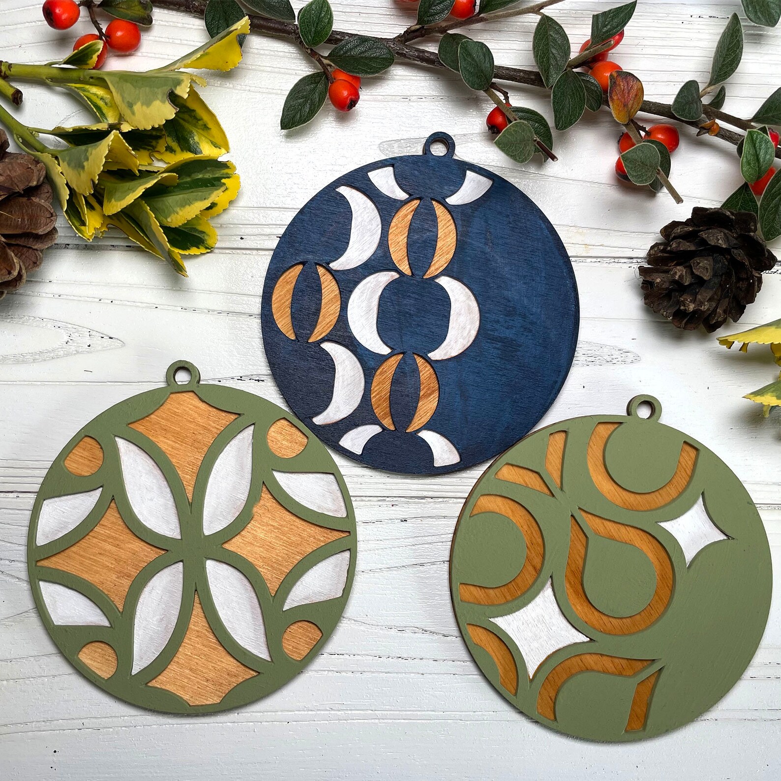Paint Your Own Christmas Ornament 6 Designs per Set Retro Etsy