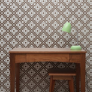 Diamond Lattice Stencil: Reusable Moroccan Wall Decor