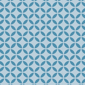 Może przedstawiać: Wzór bez szwów z nakładających się kół w jasnoniebieskim kolorze na jasnoniebieskim tle.