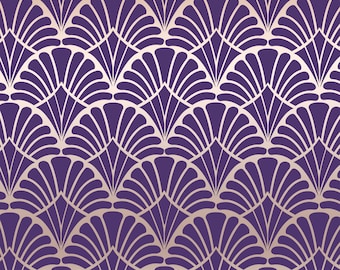 Art Deco Shell Stencil: Reusable Geometric Furniture Painting