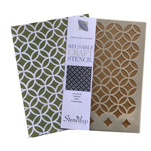 Ellipse & Diamond Craft Stencil: Repeating Geometric Pattern