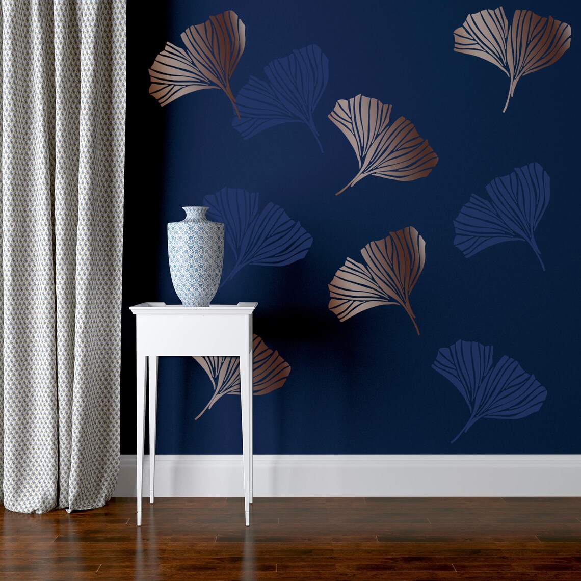 GINKGO Stencil by Stencil Up. A Leaf Wall Stencil to Create Etsy Canada