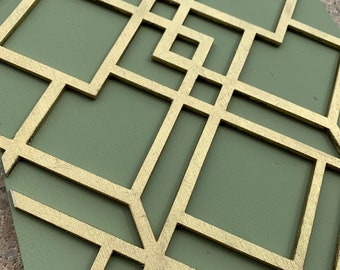 DECO LATTICE wooden inlay only panel for furniture. Self Adhesive panel. wooden stencil W104