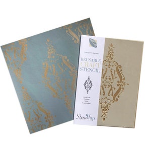 DOTTY DAMASK A4 Craft Stencil for furniture, fabrics, scrapbooking and other crafts.