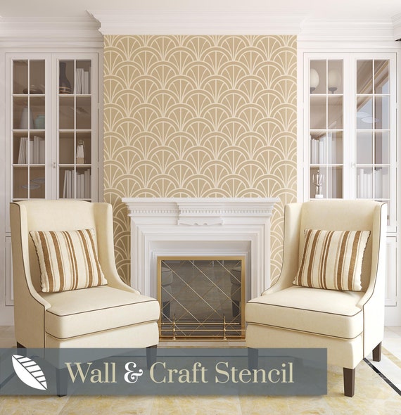 Moderne Art Deco Bogen Wand Schablone Zum Bemalen Etsy