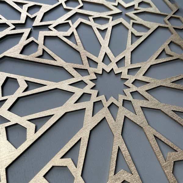 Fez Wooden Inlay Panel: Moroccan Furniture Stencil, Self Adhesive