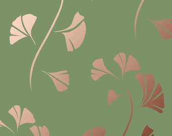 Ginkgo Leaf Stencil: Reusable Floral Pattern for Furniture & Fabric C165